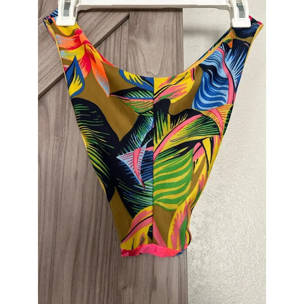 NWT Aerie bikini bottom tropical leaf print Large